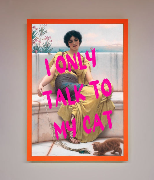 I Only Talk To My Cat Framed Wall Art-10