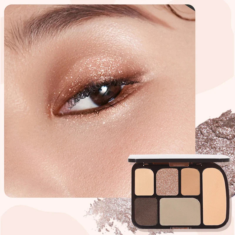 6 Color Earth Tone Eyeshadow Palette Waterproof-1