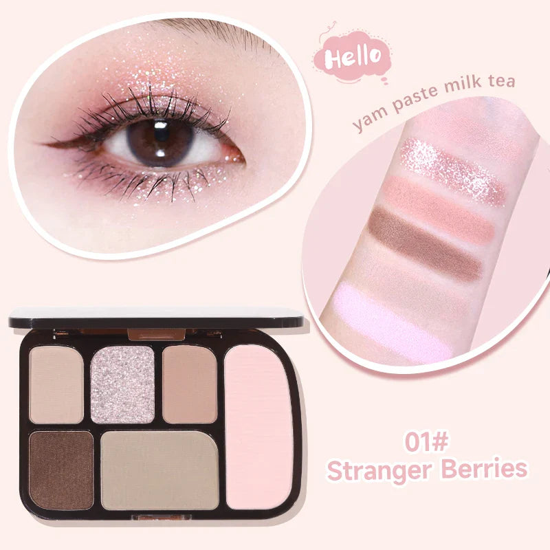 6 Color Earth Tone Eyeshadow Palette Waterproof-6