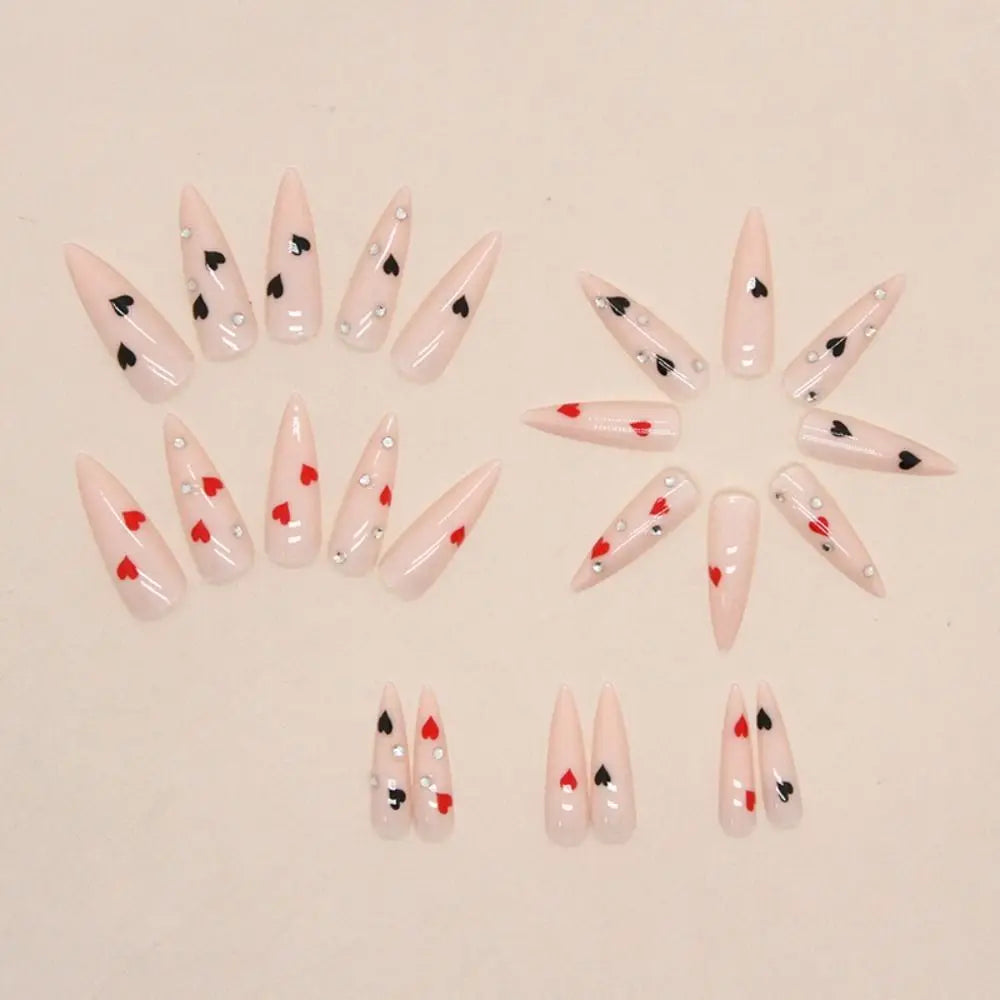 Long Stiletto French Fake Nails-4