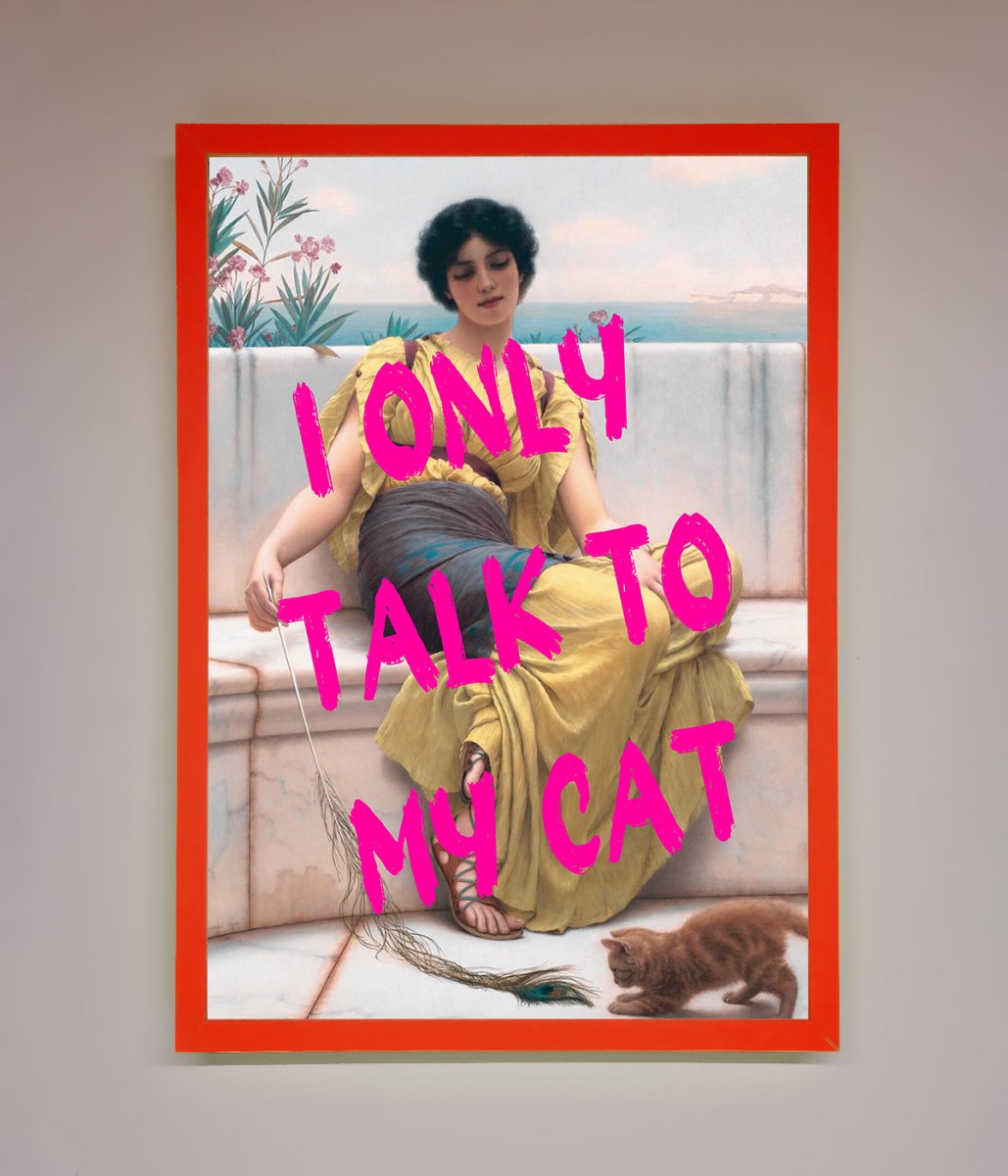 I Only Talk To My Cat Framed Wall Art-14