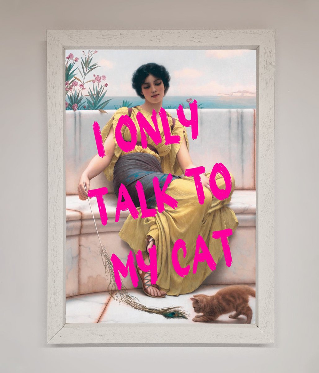 I Only Talk To My Cat Framed Wall Art-2