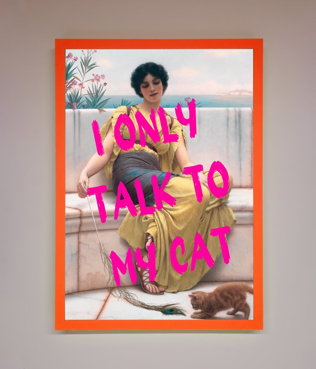 I Only Talk To My Cat Framed Wall Art-10