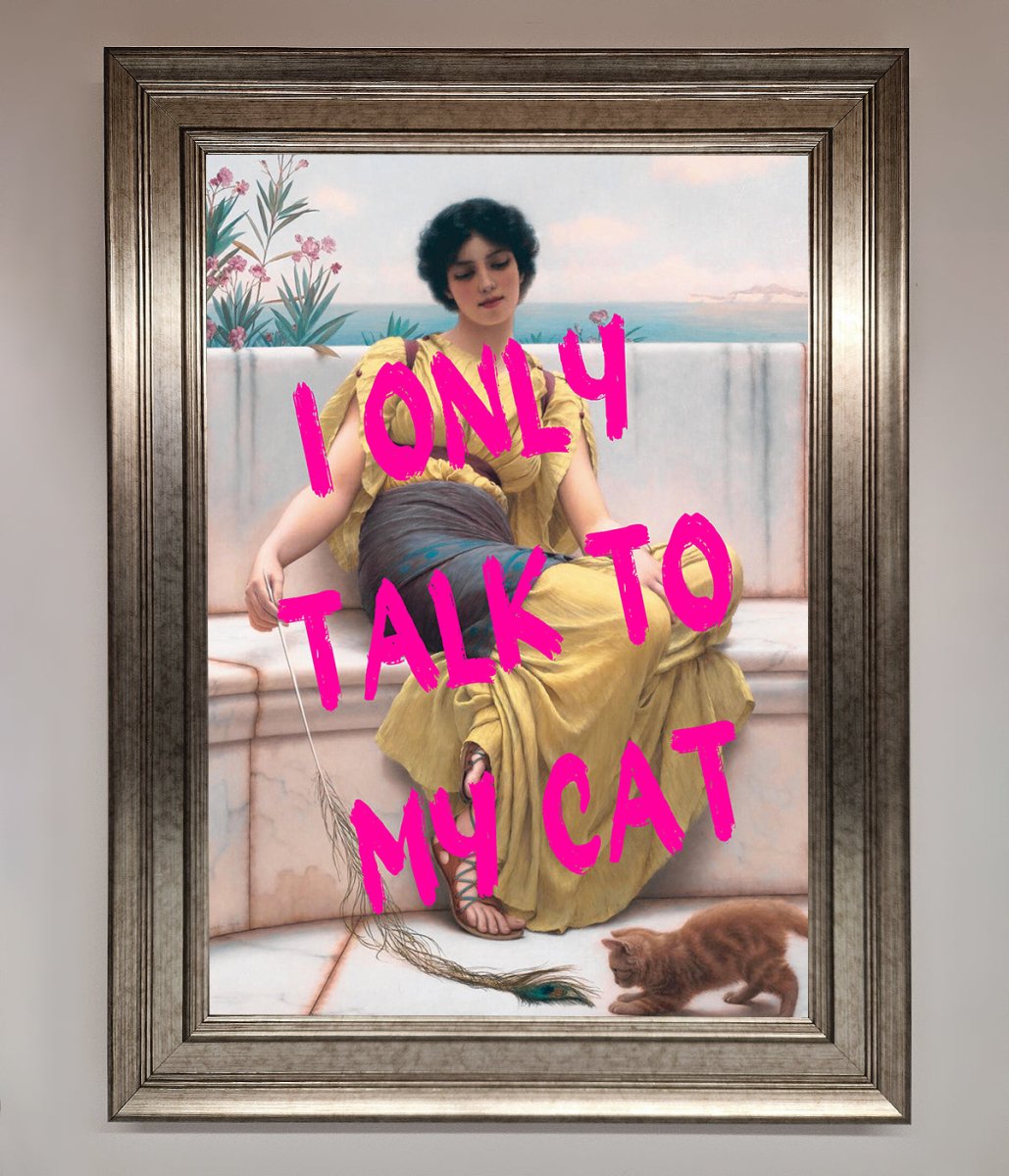 I Only Talk To My Cat Framed Wall Art-0